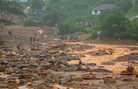 The scene at Puthumala a day after the landslide on August 9, 2019