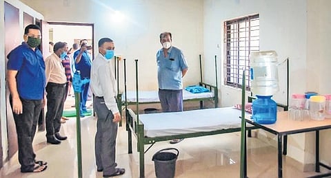 Officials at a Covid Care Centre in Bhubaneswar
