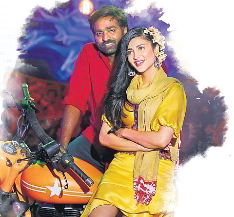 Vijay Sethupathi ans Shruti Haasan in 'Laabam' movie.
