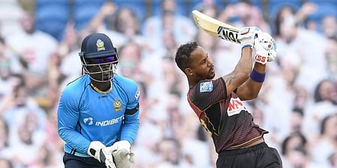 Lendl Simmons made the chase easy for Trinbago Knight Riders. (Twitter Photo)