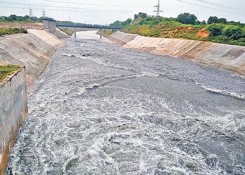 SRSP water being released into the Flood Flow Canal (FFC) on Thursday.