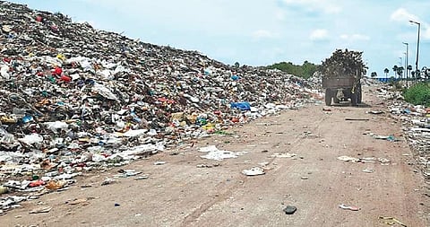 The Kakatiya Solid Waste Management (SWM) Park, a major dumpyard, situated at Rampur village on the outskirts of Warangal city.