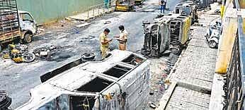 A file picture of the spot in DJ Halli which was ravaged by riots | express