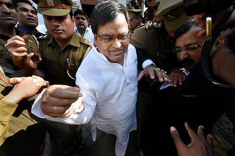Gayatri Prajapati, mining minister in the former Akhilesh Yadav government. (Photo | PTI)