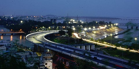 A view of Kanaka Durga flyover in Vijayawada. (File photo| P Ravindra Babu, EPS)