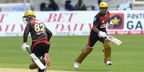Trinbago Knight Riders's Colin Munro takes a run during a match against Jamaica Tallawahs. (Photo| CPL T20 website)