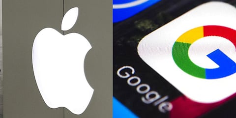 Apple (L) and Google (R) logo
