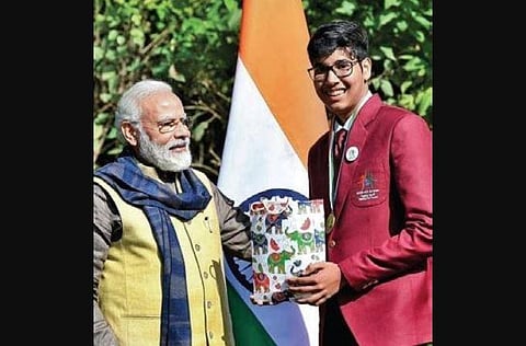 Parth Sarthi with PM Narendra Modi
