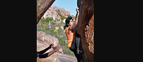 Gowri, the brains behind the CLAW, conquers the heights (Photo | Meghana Sastry, EPS)