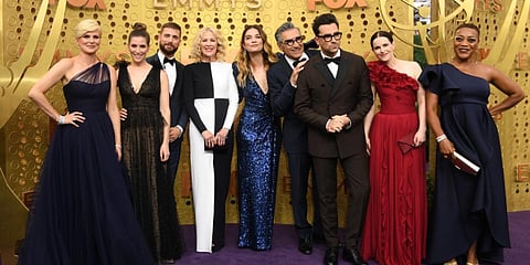 Cast members of 'Schitt's Creek' arrive for the 71st Emmy Awards at the Microsoft Theatre in Los Angeles. (File photo| AFP)
