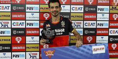 RCB spinner Yuzvendra Chahal was declared Man of the Match. (Photo | RCB Twitter)
