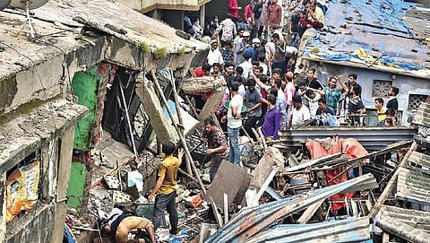 Rescue operation on after a 3-storeyed building collapsed in Bhiwandi, Thane | PTI
