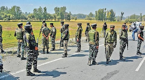 Army personnel cordon off an area while searching for militants in Srinagar | PTI