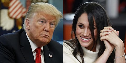 (L) US President Donald Trump and (R) Meghan Markle (Photos | AP)
