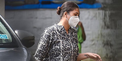 Deepika Padukone's manager Karishma Prakash arrives at NCB guest house. (Photo| PTI)