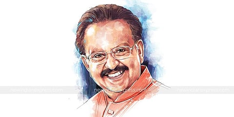 SP Balasubrahmanyam (Tapas Ranjan | Express Illustration)