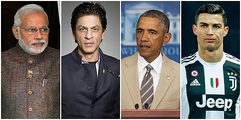 Virat Kohli and Shahrukh Khan were among the four Indians who made it to the twenty-strong list of world's most admired men for the year 2020 released by YouGov. (Photos | Agencies)