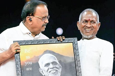 SP Balasubrahmanyam with long-time collaborator Ilayaraja | FILE PHOTO