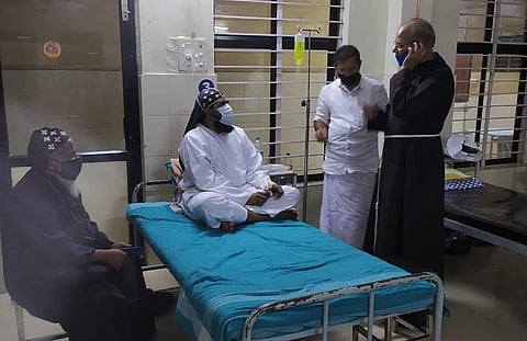 Bar Yuhanon Ramban along with visitors at the Muvattupuzha Taluk Hospital | Express