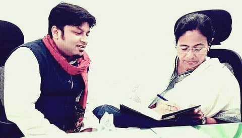 Former TMC MP and now BJP national secretary Anupam Hazra with West Bengal Chief Minister Mamata Banerjee. (File photo| EPS)