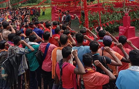 An unconfirmed report stated that besides the local leaders, several Maoist cadres were present during their show.  (Photo | EPS)