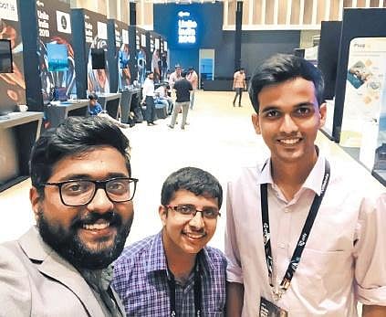 Thomson Tom, Shyam Pradeep Alil and Aadhil Khan, the founders of TutAR