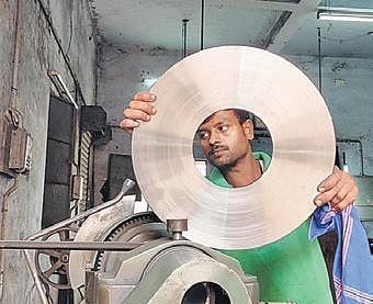 Man at work at an industrial unit at Ambattur in Chennai | Shiba Prasad Sahu