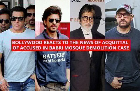 Bollywood celebrities on Wednesday reacted to the news of the acquittal of all 32 people accused in the Babri mosque demolition case of December 6, 1992. B-Town celebrities took to their Twitter to react to the development. (Photo | PTI)