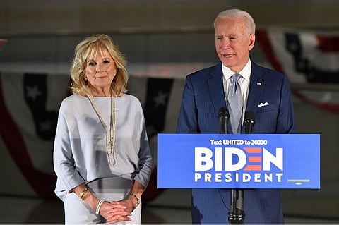 Jill Biden with husband Joe Biden. (Photo| AFP)