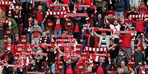 FC Union Berlin fans during the match against Nuremberg. (Photo | AP)