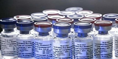 A new vaccine is on display at the Nikolai Gamaleya National Center of Epidemiology and Microbiology in Moscow, Russia. (Photo | AP)