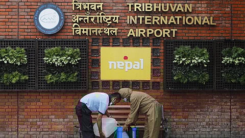 A view of the Tribhuwan International Airport in Kathmandu, Nepal. 