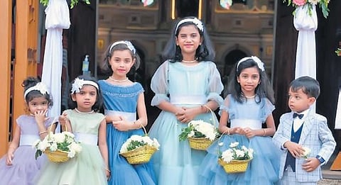 Stringing pieces together on a sewing machine