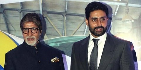Bollywood father-son duo Amitabh (L) and Abhishek Bachchan (File photo| AFP)