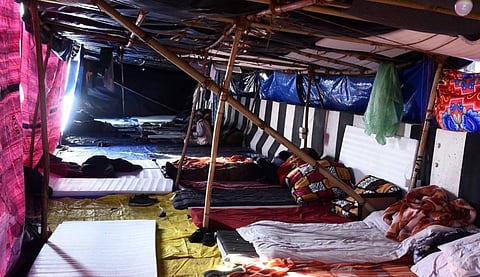 Farmers during their ongoing agitation against new farm laws at Ghazipur border in New Delhi Monday Jan. 11 2021. (Photo | Parveen Negi/EPS)