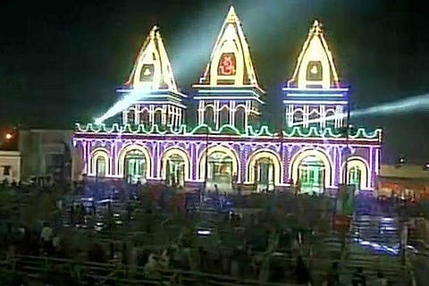 The Gangasagar Mela in West Bengal earlier today. (Source: ANI)