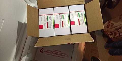 35,000 doses of COVID-19 vaccine 'Covishield' have reached safely in Meghalaya. (Photo | Twitter @SangmaConrad)