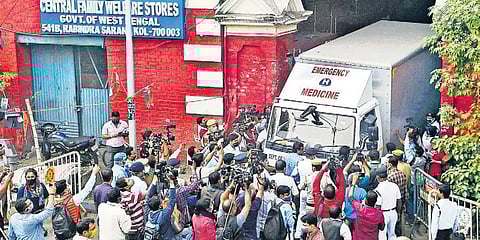 First batch of Covishield vaccine reaches a storage facility in Kolkata on Tuesday (Photo | PTI)