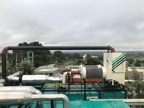 The 'Chakr Shield' can reduce significantly particulate matter, hydrocarbon emissions after retrofitting on tailpipe of DG set. (Photo | chakr.in)