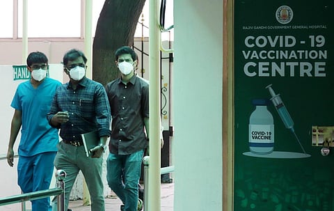 Preparations at Covid vaccination center at Rajiv Gandhi Government General Hospital in Chennai. (Photo | Sri Loganathan V, EPS)