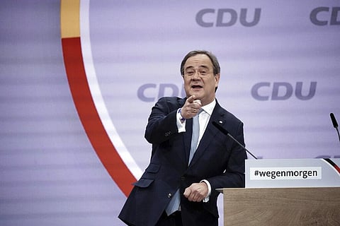 Armin Laschet, speaks at the CDU's digital national party conference. (Photo| AP)