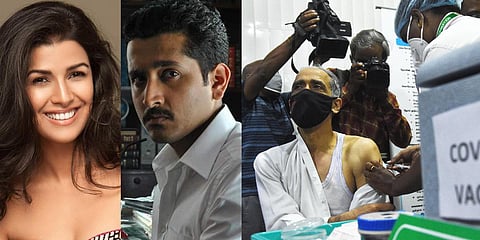 Celebrities like Nimrat Kaur and Parambrata Chatterjee welcomed the government's vaccination drive. (Photo| PTI and IMDb)