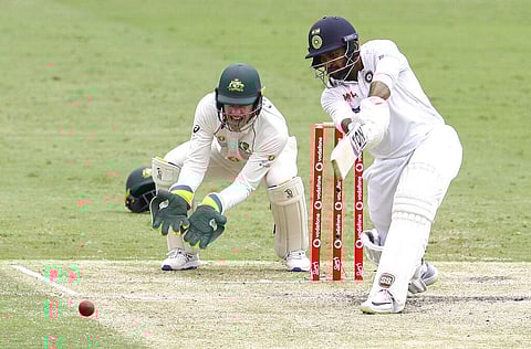 India's Shardul Thakur bats during play on day three. (Photo | AP)