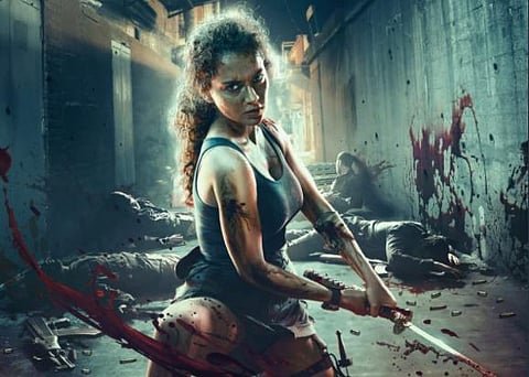 Kangana Ranaut in a still from 'Dhaakad' (Photo | Kangana Ranaut, Twitter)