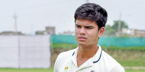 Indian cricket legend Sachin Tendulkar's son Arjun (Photo | PTI)