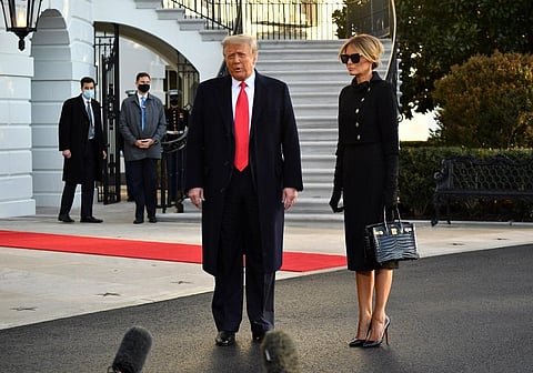 Donald Trump and Melania Trump depart from White House. (Photo|AFP)