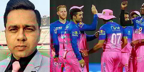 Former India batsman Aakash Chopra (L) and Rajasthan Royals. (File photo| PTI)