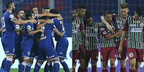 Chennaiyin FC (L) and ATK Mohun Bagan (Photo| Twitter)