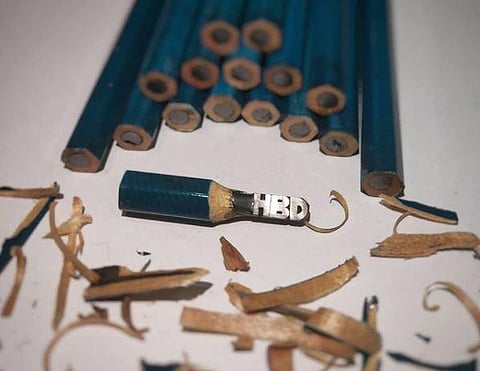 Praveena S started doing pencil carvings two-and-a-half years ago and has, so far, created 200-250 works (Photo | Praveena S instagram, tiny_traits)
