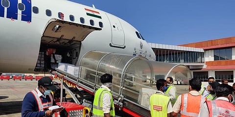 The second batch of the COVID-19 vaccine arrived at CIAL. (Photo |EPS)